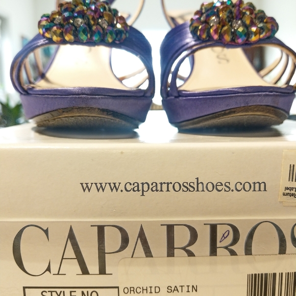 Caparros Purple Zodiac orchid satin heel sz 8.5 - Picture 6 of 9